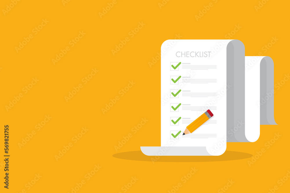 Check list document, paper check list and to do list with checkboxes ...