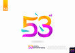 Number 53 logo icon design, 53rd birthday logo number, 53rd anniversary.