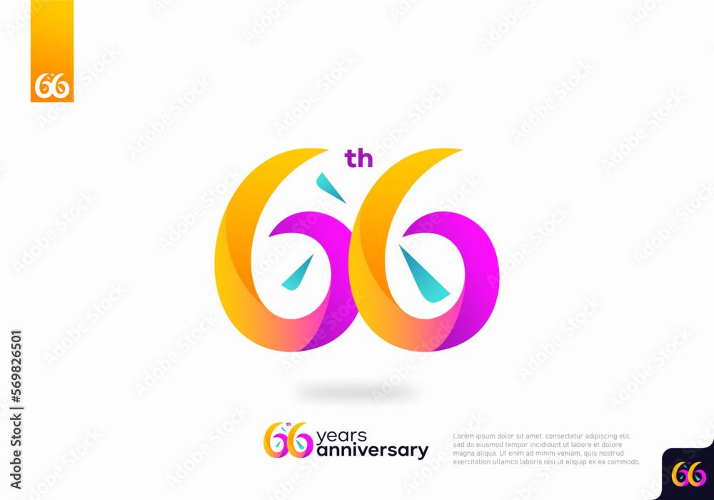Number 66 logo icon design, 66th birthday logo number, 66th anniversary ...