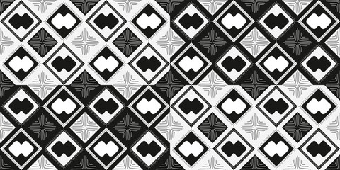 Poster - Geometric tiles rhombuses. Vector of a checkerboard pattern and casual rhombuses. Vector print seamless, for design and pattern making.