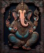 © Rahul - Lord Ganesha, the celebration of Ganesh. Indian hindu god ganesha, antique colorful inlay art
