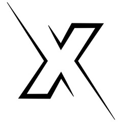 X logo studio, letter x design icon, logotype technology font