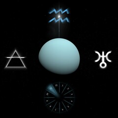 Wall Mural - planet uranus horoscope illustration