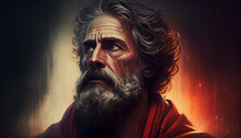 Saint Peter Apostle Of Christ Colored Illustration. Generative Ai.