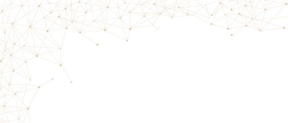 Beige network. Abstract connection on white background. Network technology background with dots and lines for desktop. Ai system background.Modern abstract concept. Line background, network technology