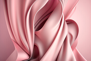 Light pink silk folded drapery with layers background. Generative AI