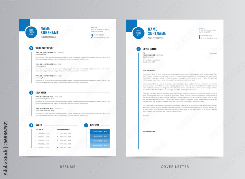 Resume Template, Professional Modern Resume Template, CV Template Stock ...