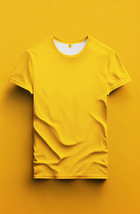 Wall Mural - Blank mock up yellow t-shirt. Generative AI.
