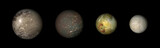 Ganymede, Callisto, Io and Europa - Main moons of Jupiter