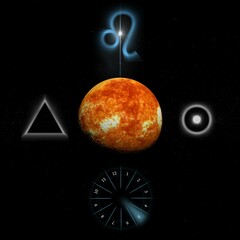 Wall Mural - the sun horoscope illustration