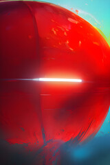 Wall Mural - Ominous red sphere crashing. Generative AI