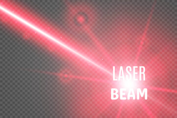 Poster - Abstract laser beam. Transparent isolated on black background. Vector illustration.

