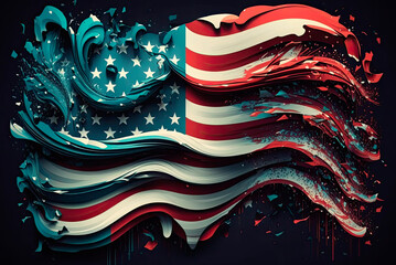 Poster - USA flag concept. Generative AI