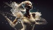 fashion style beautiful woman portrait, Diamond dust glitter glow storm wind blow swirl motion, surreal romance elegance fantasy atmosphere, Generative Ai