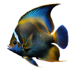 Wall Mural - Multi Color Angelfish Illustration, Transparent Background, PNG, Generative AI 