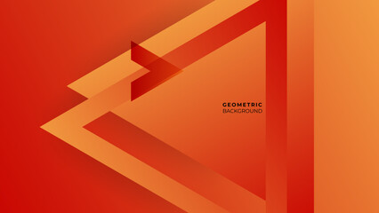 Abstract orange gradient background, with trendy geometric graphic design. Simple minimal triangle yellow and orange gradient pattern background.