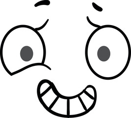 Sticker - Nervous smile. Comic face expression. Retro cartoon emoji