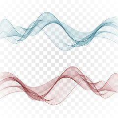 Wall Mural - Blue and red flow transparent wave, smoky wave, design element background set.