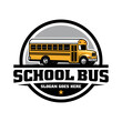 school bus illustration logo vector