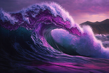 purple wave in the ozean, generative ai