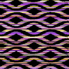Aufkleber - Seamless vector square pattern. Abstract tribal ikat style.