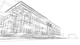 Fototapeta  - Architectural sketch of a building