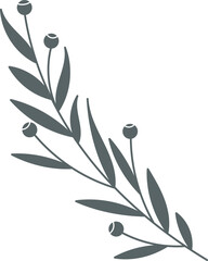 Wall Mural - decorative floral branch. rustic botany. elegant element
