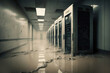 © ADDICTIVE STOCK - AI image of shabby server room with water