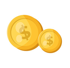 gold coins isolated illustration