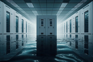 AI image of flooded server room