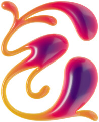 Poster - 3d rendered curly letter with smooth glossy surface.
