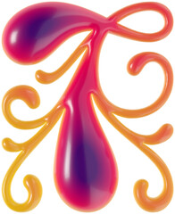 Poster - 3d rendered curly letter with smooth glossy surface.