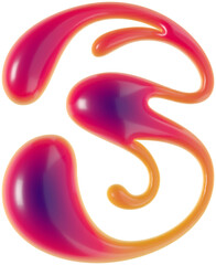 Poster - 3d rendered curly letter with smooth glossy surface.