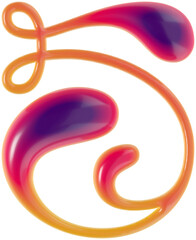 Poster - 3d rendered curly letter with smooth glossy surface.