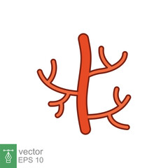 Human artery icon. Filled outline style can be used for web, mobile, ui. Blood, vessel, artery, vascular, vein, cardiovascular, heart concept. Vector illustration isolated on white background. EPS 10.