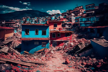 City after the earthquake destroyed Generative AI