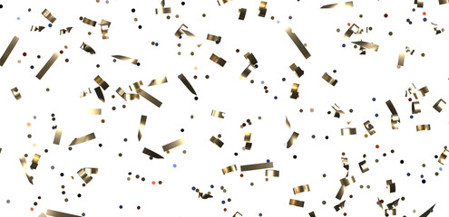 Wall Mural - Gold confetti background, isolated on transparent background