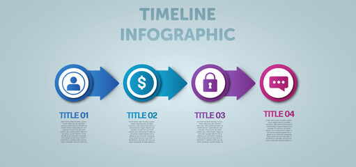 Canvas Print - Business Infographic. Timeline infographics design vector. Abstract infographics options template. Vector illustration. Business concept with 4 options, steps, or processes.