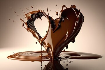 Poster - Melting chocolate heart, symbol of love