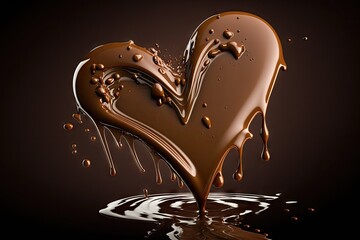 Poster - Melting chocolate heart, symbol of love