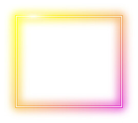 Wall Mural - Yellow pink neon square frame