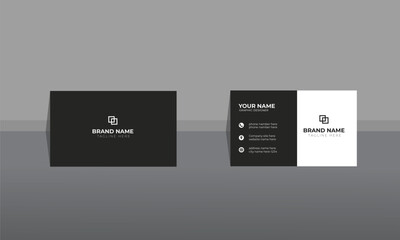 Wall Mural - black color business card,  simple business card template