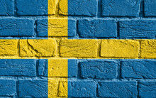 Flag Of Sweden On The Wall