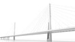 © evannovostro - Suspension bridge perspective view, digital model isolated on white