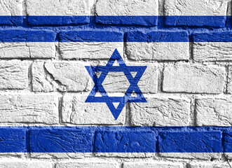 Wall Mural - Flag of Israel on the wall