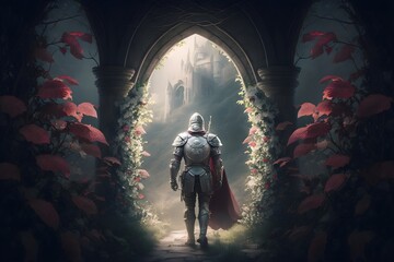 Canvas Print - Beautiful Medieval Background with a Knight