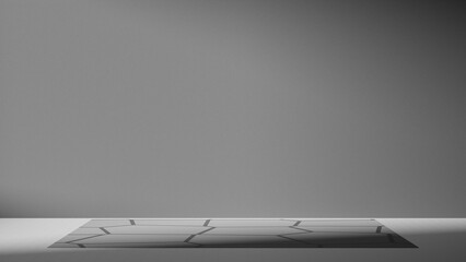 Poster - 3d rendering empty room with grey wall. 3d rendering interior