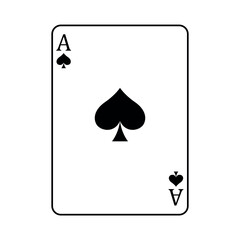 Wall Mural - Ace of Spades playing card, vector illustration isolated on white