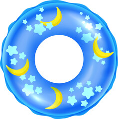 Wall Mural - Blue inflatable ring mockup. Summer beach donut