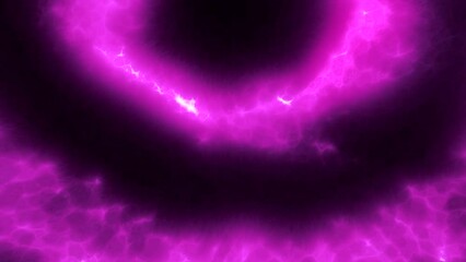 Poster - Neon fluctuating semicircles on a black background. Motion. Shimmering colorful shapes like energy flow.